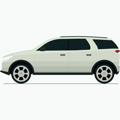 Modern family car white SUV illustration