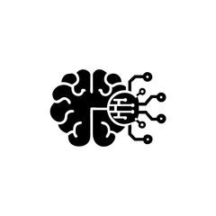 Artificial Intelligence Brain Icon – Technology and Neural Network Concept