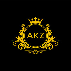 Fototapeta premium Initial AKZ Letter Linked Logo for business and company identity. Modern AKZ Letter Logo Vector Template with modern trendy golden logo. 