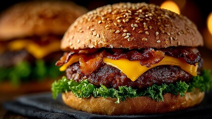 Burger with Bacon and Cheese