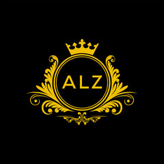 Fototapeta premium Initial ALZ Letter Linked Logo for business and company identity. Modern ALZ Letter Logo Vector Template with modern trendy golden logo. 