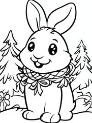 Christmas Bunny with a Garland

