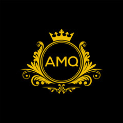 Initial AMQ Letter Linked Logo for business and company identity. Modern AMQ Letter Logo Vector Template with modern trendy golden logo.
