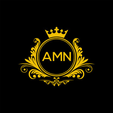 Initial AMN Letter Linked Logo for business and company identity. Modern AMN Letter Logo Vector Template with modern trendy golden logo.

