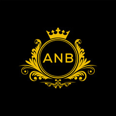 Initial ANB Letter Linked Logo for business and company identity. Modern ANB Letter Logo Vector Template with modern trendy golden logo.
