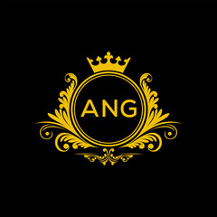 Initial ANG Letter Linked Logo for business and company identity. Modern ANG Letter Logo Vector Template with modern trendy golden logo.
