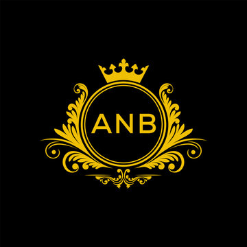 Initial ANB Letter Linked Logo for business and company identity. Modern ANB Letter Logo Vector Template with modern trendy golden logo.

