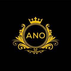 Initial ANO Letter Linked Logo for business and company identity. Modern ANO Letter Logo Vector Template with modern trendy golden logo.
