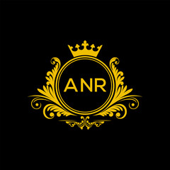 Initial ANR Letter Linked Logo for business and company identity. Modern ANR Letter Logo Vector Template with modern trendy golden logo.
