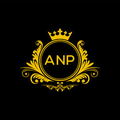Initial ANP Letter Linked Logo for business and company identity. Modern ANP Letter Logo Vector Template with modern trendy golden logo.
