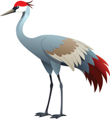 Obraz premium Crane bird standing tall in graceful artistic illustration vector design
