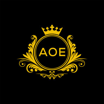 Initial AOE Letter Linked Logo for business and company identity. Modern AOE Letter Logo Vector Template with modern trendy golden logo.
