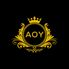 Initial AOY Letter Linked Logo for business and company identity. Modern AOY Letter Logo Vector Template with modern trendy golden logo.
