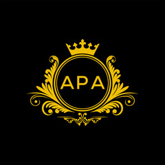 Initial APA Letter Linked Logo for business and company identity. Modern APA Letter Logo Vector Template with modern trendy golden logo.
