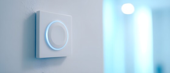 Sleek smart home control panel with soft lighting