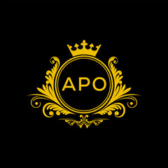 Initial APO Letter Linked Logo for business and company identity. Modern APO Letter Logo Vector Template with modern trendy golden logo.
