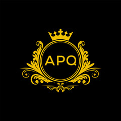 Initial APQ Letter Linked Logo for business and company identity. Modern APQ Letter Logo Vector Template with modern trendy golden logo.
