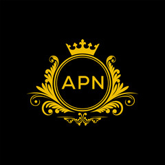 Initial APN Letter Linked Logo for business and company identity. Modern APN Letter Logo Vector Template with modern trendy golden logo.

