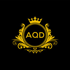 Initial AQD Letter Linked Logo for business and company identity. Modern AQD Letter Logo Vector Template with modern trendy golden logo.
