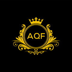 Initial AQF Letter Linked Logo for business and company identity. Modern AQF Letter Logo Vector Template with modern trendy golden logo.
