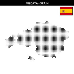 Medium dots map of vizcaya in Spain