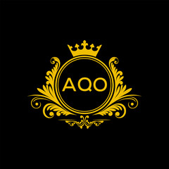 Initial AQO Letter Linked Logo for business and company identity. Modern AQO Letter Logo Vector Template with modern trendy golden logo.
