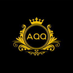 Naklejka premium Initial AQQ Letter Linked Logo for business and company identity. Modern AQQ Letter Logo Vector Template with modern trendy golden logo. 