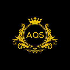 Initial AQS Letter Linked Logo for business and company identity. Modern AQS Letter Logo Vector Template with modern trendy golden logo.
