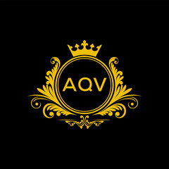 Initial AQV Letter Linked Logo for business and company identity. Modern AQV Letter Logo Vector Template with modern trendy golden logo.
