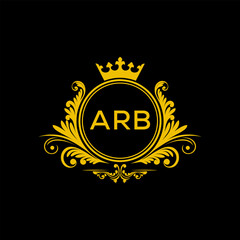 Initial ARB Letter Linked Logo for business and company identity. Modern ARB Letter Logo Vector Template with modern trendy golden logo.
