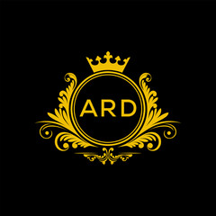 Initial ARD Letter Linked Logo for business and company identity. Modern ARD Letter Logo Vector Template with modern trendy golden logo.
