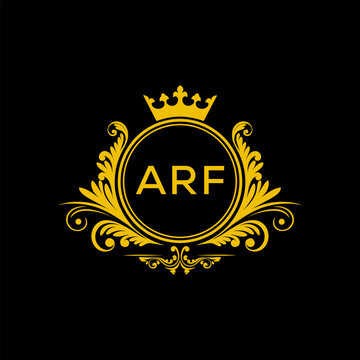 Initial ARF Letter Linked Logo for business and company identity. Modern ARF Letter Logo Vector Template with modern trendy golden logo.
