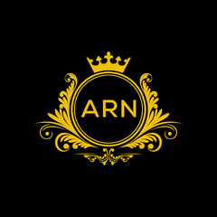 Initial ARN Letter Linked Logo for business and company identity. Modern ARN Letter Logo Vector Template with modern trendy golden logo.
