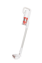 Modern cordless vacuum cleaner isolated on white background.