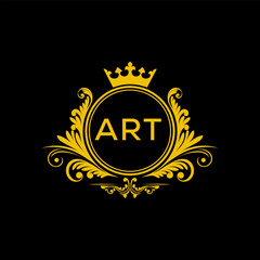 Initial ART Letter Linked Logo for business and company identity. Modern ART Letter Logo Vector Template with modern trendy golden logo.
Initial ART Letter Linked Logo for business and company identit