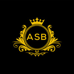 Initial ASB Letter Linked Logo for business and company identity. Modern ASB Letter Logo Vector Template with modern trendy golden logo.
