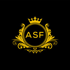 Initial ASF Letter Linked Logo for business and company identity. Modern ASF Letter Logo Vector Template with modern trendy golden logo.
