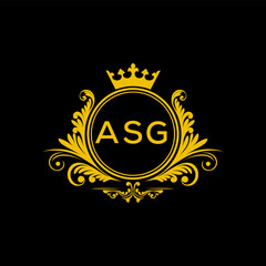 Initial ASG Letter Linked Logo for business and company identity. Modern ASG Letter Logo Vector Template with modern trendy golden logo.
