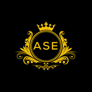 Initial ASE Letter Linked Logo for business and company identity. Modern ASE Letter Logo Vector Template with modern trendy golden logo.
