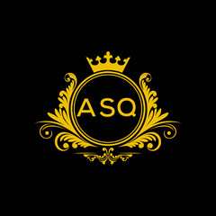 Initial ASQ Letter Linked Logo for business and company identity. Modern ASQ Letter Logo Vector Template with modern trendy golden logo.
