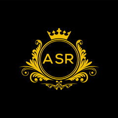 Initial ASR Letter Linked Logo for business and company identity. Modern ASR Letter Logo Vector Template with modern trendy golden logo.
