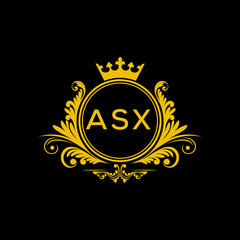 Initial ASX Letter Linked Logo for business and company identity. Modern ASX Letter Logo Vector Template with modern trendy golden logo.
