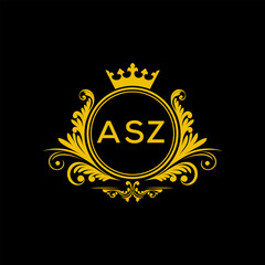 Initial ASZ Letter Linked Logo for business and company identity. Modern ASZ Letter Logo Vector Template with modern trendy golden logo.
