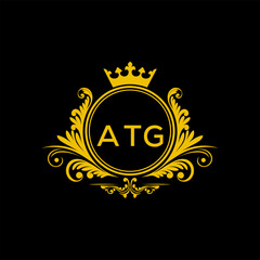 Initial ATG Letter Linked Logo for business and company identity. Modern ATG Letter Logo Vector Template with modern trendy golden logo.
