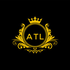 Initial ATL Letter Linked Logo for business and company identity. Modern ATL Letter Logo Vector Template with modern trendy golden logo.
