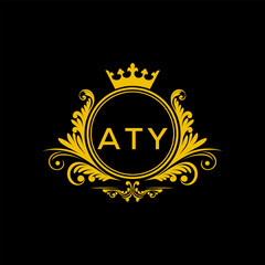 Initial ATY Letter Linked Logo for business and company identity. Modern ATY Letter Logo Vector Template with modern trendy golden logo.
