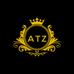 Initial ATZ Letter Linked Logo for business and company identity. Modern ATZ Letter Logo Vector Template with modern trendy golden logo.
