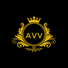 Initial AVV Letter Linked Logo for business and company identity. Modern AVV Letter Logo Vector Template with modern trendy golden logo.
