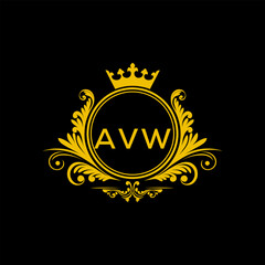 Initial AVW Letter Linked Logo for business and company identity. Modern AVW Letter Logo Vector Template with modern trendy golden logo.
