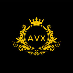 Initial AVX Letter Linked Logo for business and company identity. Modern AVX Letter Logo Vector Template with modern trendy golden logo.
